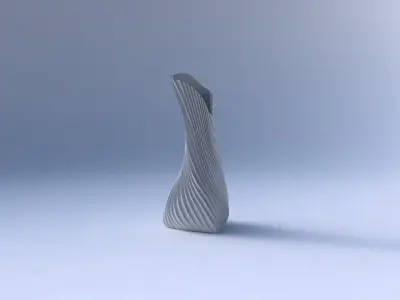 Vase twist puffy tappered triangle with extruded vertical lin... 3D print model