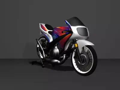 Kawasaki Ninja RR 3d modelling with 3d max and v-ray render Low-poly 3D model