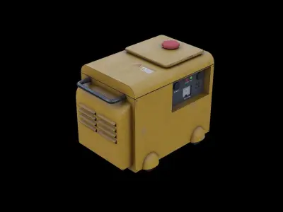 Industrial Power Generator Low-poly 3D model