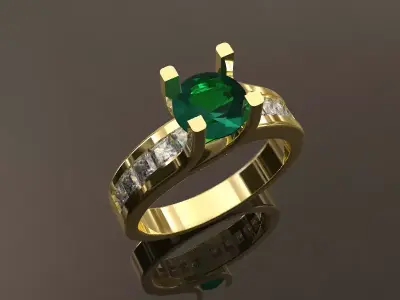 Simple and elegant diamond ring 3D print model