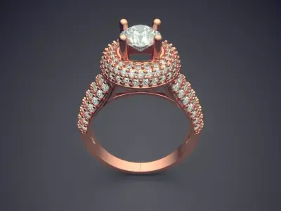 Luxury Big Ring With A Big Diamond On Top CAD 3010 3D print model