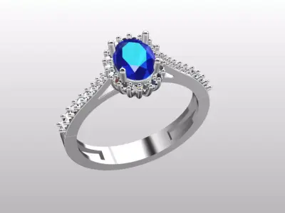 minimal oval hallow solitaire 3D print model