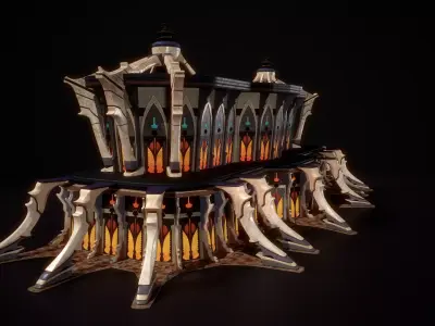 building 7 Low-poly 3D model