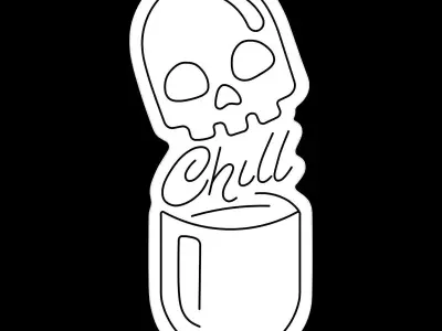 Chill Pill Neon Sign 3D model
