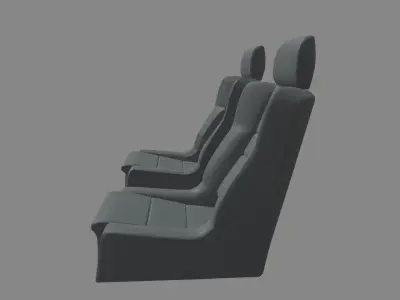Car Seat 09 Low-poly 3D model