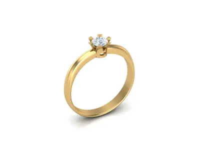 Solitare Women Diamond Ring 3D print model