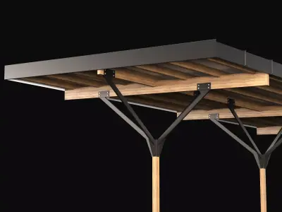 Metall carport 5 3D model