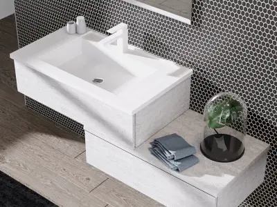 Bathroom furniture set 01 3D model