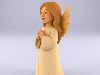 Cute Smiling Angel 3D Print STL Christmas Decor 3D print model
