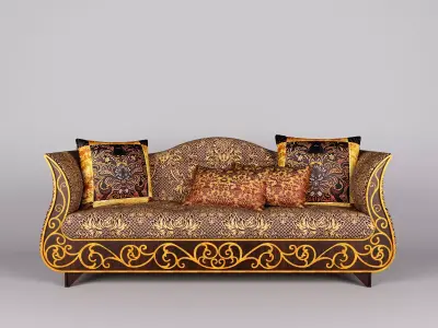 classic sofa Moroccan style Low-poly 3D model