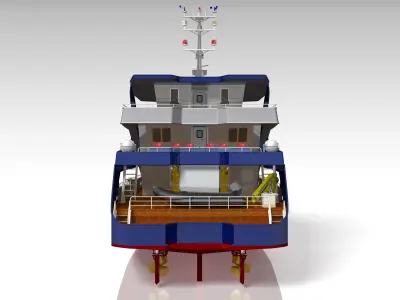 Luxury Yacht Ship Vessel 47M Low-poly 3D model