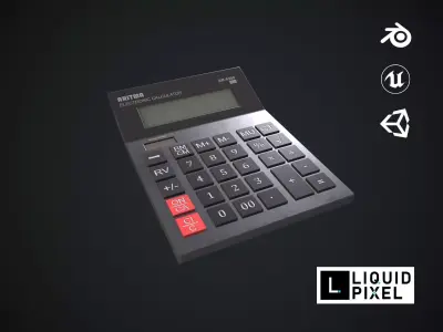 Calculator Low-poly 3D model