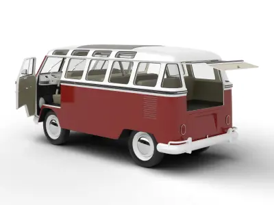 Volkswagen T1 Samba Bus 1950 HQ 3d model 3D model