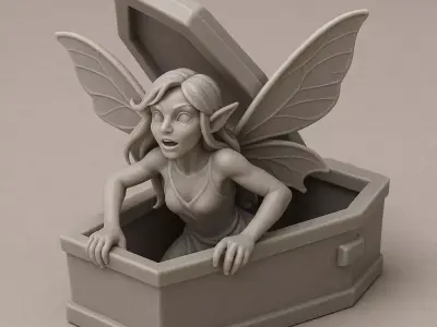 Fairy in Coffin 3D print model