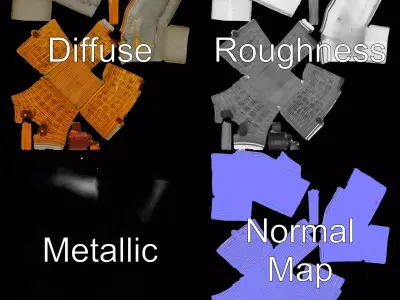 Natural Wicker Basket model pack Low-poly 3D model