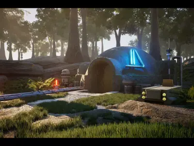 Science FIction Hideout - Unreal Engine - Low-poly 3D model