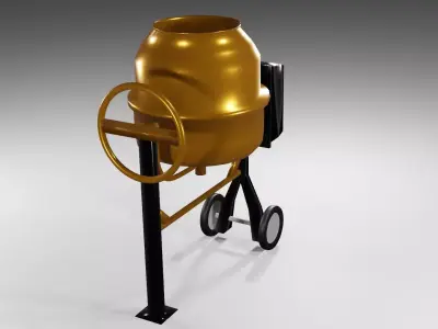 Concrete mixer Obj and Blend 3D model