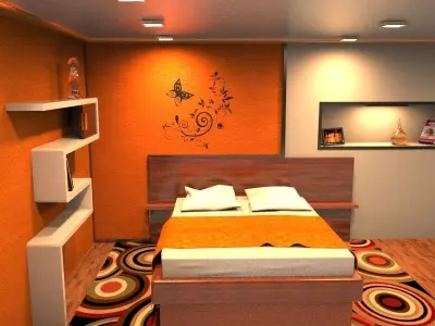 interior luxury bedroom  3D model