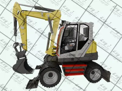 Wheeled excavator Wacker Neuson EW100-2 3D model