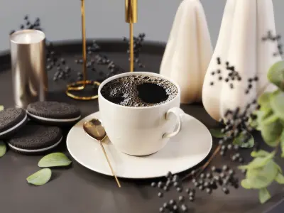 Decorative Set 222 Low-poly 3D model