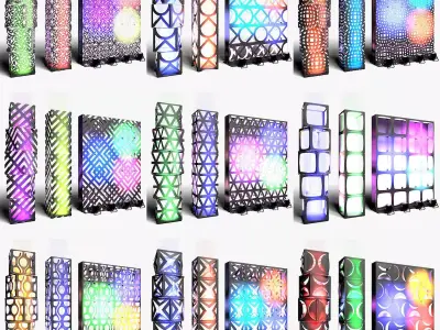 Stage Decor Collection 02 Modular 9 Pieces 3D model