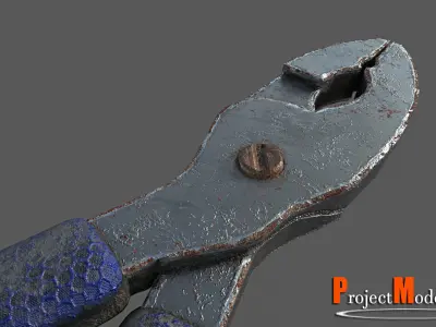 Plier-Version001 pair of pliers with handles Low-poly 3D model