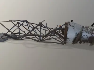 Ruined Water Tower Low-poly 3D model