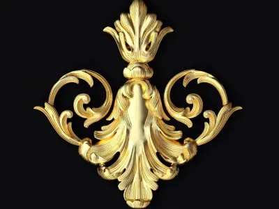 Central decor ornament for furniture 3D model 786