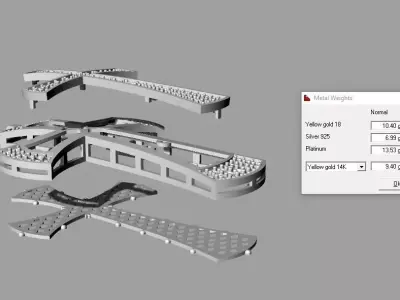 Pendant Cross Jewelry Brand Gold 3D print model