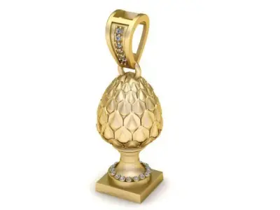 Royal Pinecone Egg Pendant  Luxury 3d Printable Model  3D print model