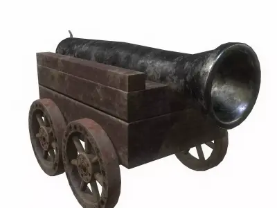 Cannon car level 1 Low-poly 3D model