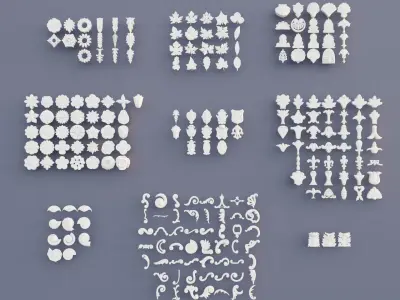 Ornament  Architectural Pack for interior and exterior Low-poly 3D model