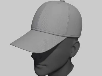 Baseball Cap Black Gray Blue Red White Hat Low-poly 3D model