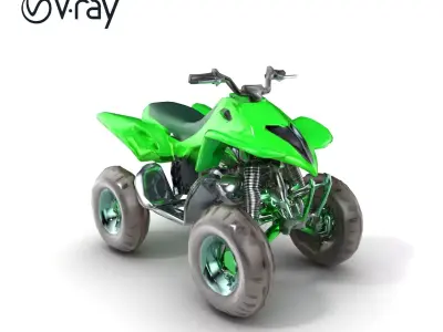 Emerald Quad Bike Model Pack for Game Development Low-poly 3D model