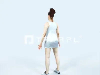 Yearn 01D Animated Rigged Sports Woman Low-poly 3D model