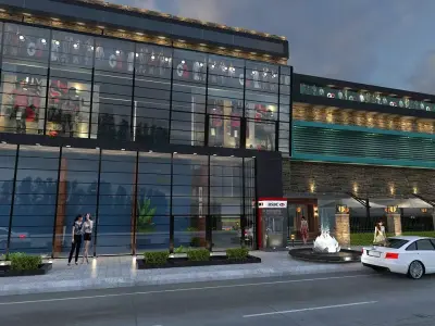 exterior shop mall  3D model