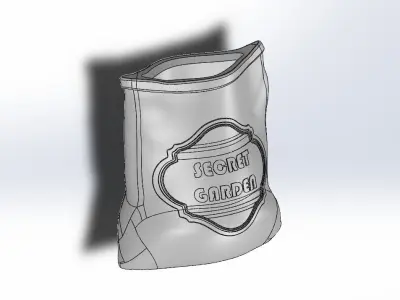 Cement bag shape vase 3D print model
