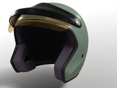 Helmet Retro Motorcycle - F1 Low-poly 3D model