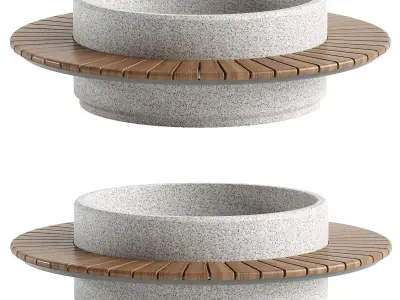 ROUND PLANTER BENCH 92 3D model