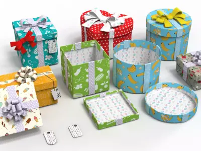 Gift Boxes vs textures 3D model