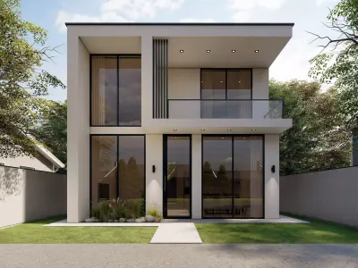  Modern minimal Villa 3D model 3D model