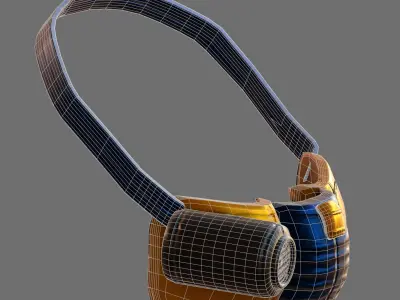 Gas mask helmet 3d model scifi Low-poly  Low-poly 3D model 87