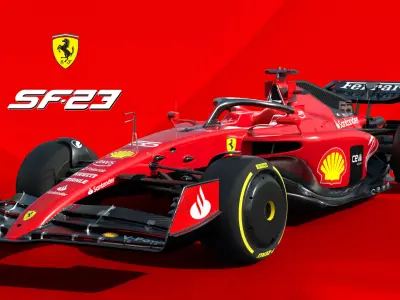 Ferrari SF23 RIGGED Low-poly 3D model