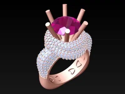 Diamond Ring - Womens Rings -  N229307 3D print model