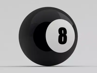 Pool Snooker Ball 8 3D model