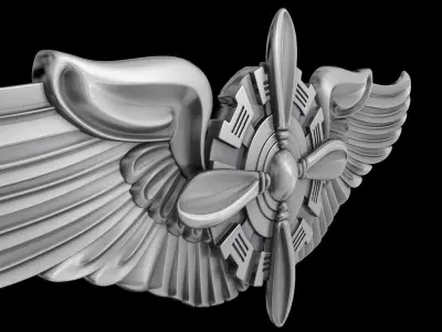 USAAF Flight Engineer Wings Badge 3D model