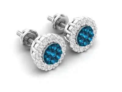 Diamond earrings for woman 3D print model