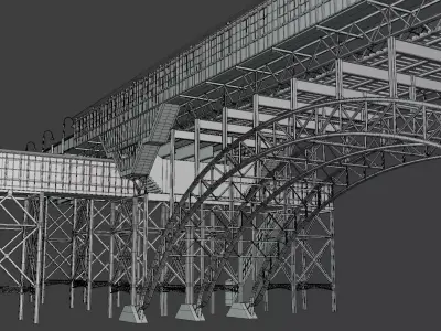 NYC bridge - metro station 3D model