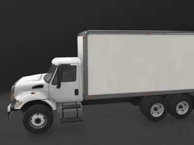 Box Van International 7400 Low-poly 3D model