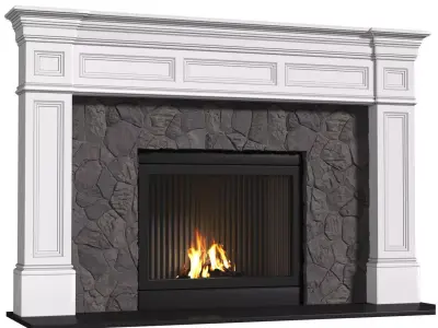 Modern Fireplace in classic style 3D model